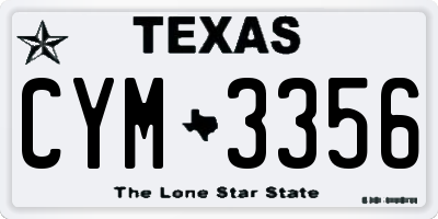 TX license plate CYM3356
