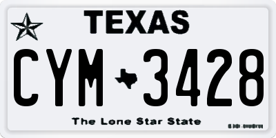 TX license plate CYM3428