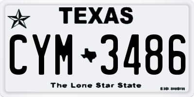 TX license plate CYM3486