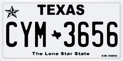 TX license plate CYM3656