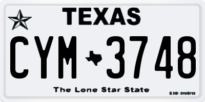 TX license plate CYM3748