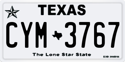 TX license plate CYM3767