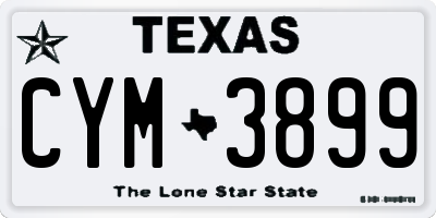 TX license plate CYM3899