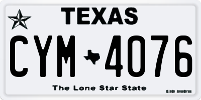 TX license plate CYM4076