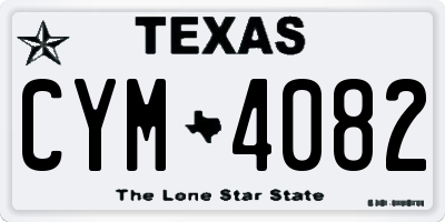TX license plate CYM4082