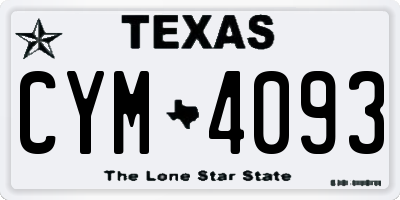 TX license plate CYM4093