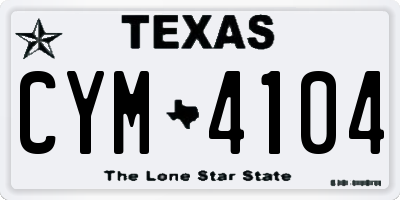 TX license plate CYM4104