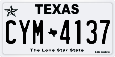TX license plate CYM4137