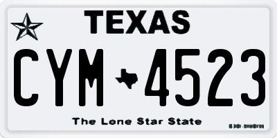 TX license plate CYM4523