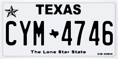 TX license plate CYM4746