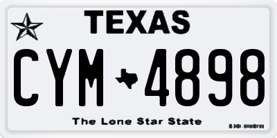 TX license plate CYM4898