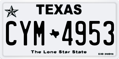 TX license plate CYM4953
