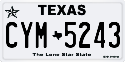 TX license plate CYM5243