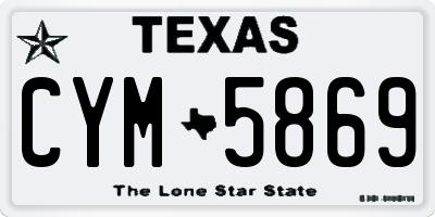 TX license plate CYM5869