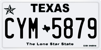 TX license plate CYM5879