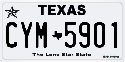TX license plate CYM5901