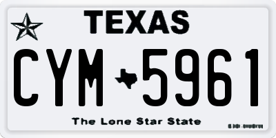 TX license plate CYM5961