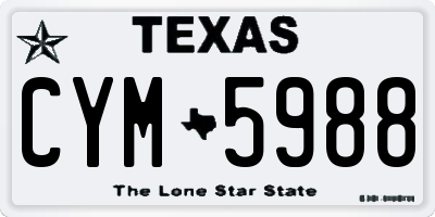 TX license plate CYM5988