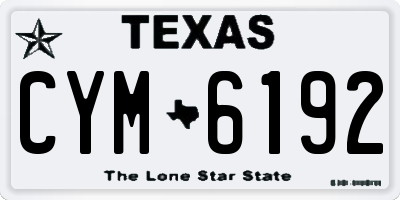 TX license plate CYM6192