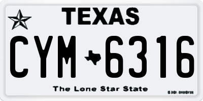 TX license plate CYM6316