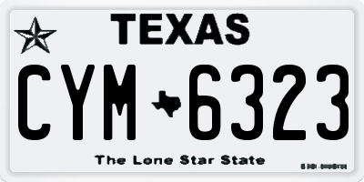 TX license plate CYM6323