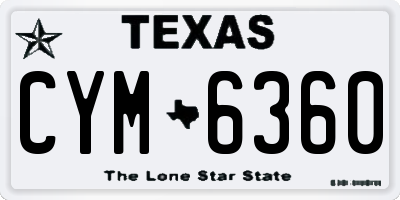 TX license plate CYM6360