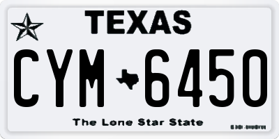 TX license plate CYM6450