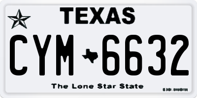 TX license plate CYM6632