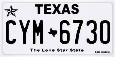 TX license plate CYM6730