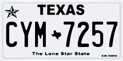 TX license plate CYM7257