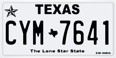 TX license plate CYM7641