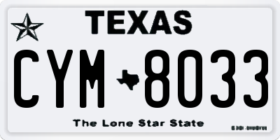 TX license plate CYM8033