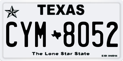 TX license plate CYM8052