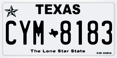 TX license plate CYM8183