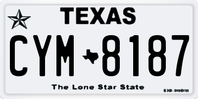 TX license plate CYM8187