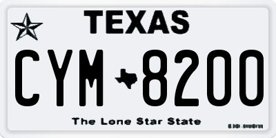 TX license plate CYM8200