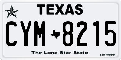 TX license plate CYM8215