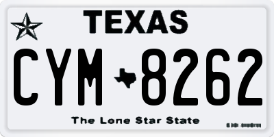 TX license plate CYM8262