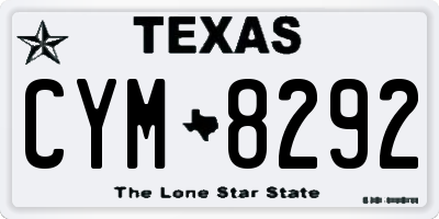 TX license plate CYM8292