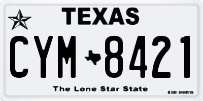 TX license plate CYM8421