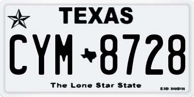 TX license plate CYM8728