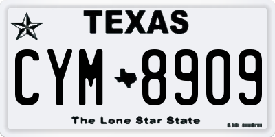 TX license plate CYM8909
