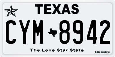 TX license plate CYM8942