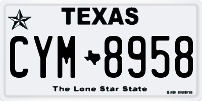 TX license plate CYM8958