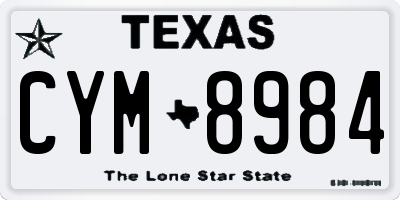 TX license plate CYM8984
