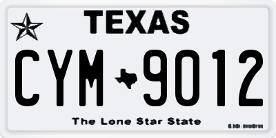 TX license plate CYM9012