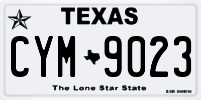 TX license plate CYM9023