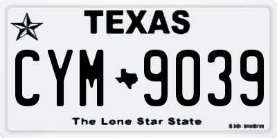 TX license plate CYM9039