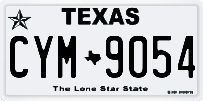 TX license plate CYM9054
