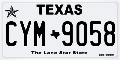 TX license plate CYM9058